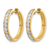 14k 1 carat Lab Grown Diamond VS/SI+ G+ Complete Hinged Hoop Earrings